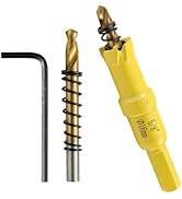 4PCS Carbide Hole Saw Kit for Metal,5/8"(16MM) TCT Hole Saw Set with Titanium-Plated Upgrade Pilo...