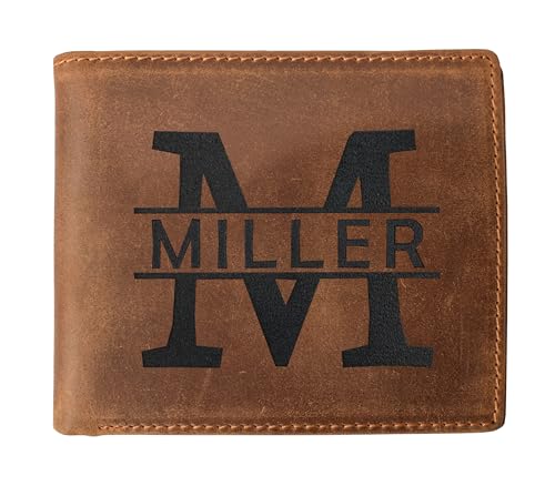 Personalized Wallet for Men, Custom Wallets for Men, Birthday Gifts for Men, Name Monogram Wallet for Men, Son, Grandpa, and Boyfriend, Wedding, Anniversary, Graduation