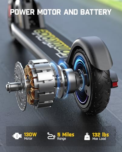 FanttikRide C9 Electric Scooter for Kids 8-12, Adjustable Handlebar Height for Riders 3.9-5.2 ft, 132 lbs, Up to 40 mins Continuous Time, 5 Miles Range, 2 Safe Max Speed 6/10 MPH