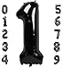 Number Balloons 1, 40 Inch One Balloons for 1st Birthday Girl Boy 1 11 21 Party Decorations Baby Shower Photo Shoot, Black 1 Balloon