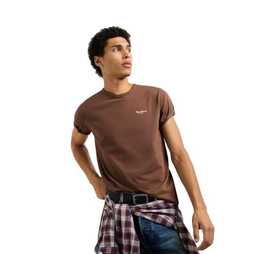 Pepe Jeans Original Basic 3N T-Shirt für Herren, Braun, Größe M – Ansicht 1