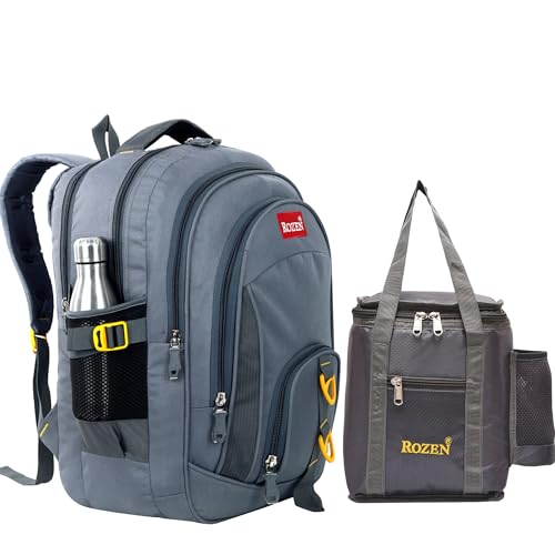 Image of ROZEN LARGE 50 LITERS COMBO SCHOOL & Lunch bag for Class 5-12 Large Multipurpose Backpack for Students, Water Resistant, Unisex Design, Stylish & Durable