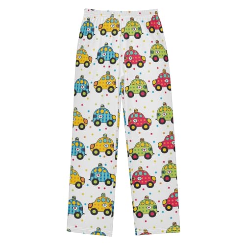 ZZXXB Colorful Taxi Boys Long Pants Soft Trousers Elastic Waist Kids Lounge Bottoms with Pockets S-XL