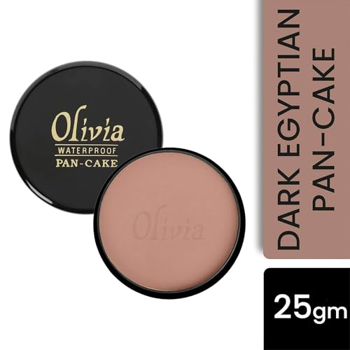 Image of Olivia Pan Cake 100% Waterproof 25g | Full Coverage Makeup Base | Smudge-Proof & Sweat-Resistant | Long-Lasting Velvety Finish | Hides Blemishes | For All Skin Types | Dark Egyptian - 929