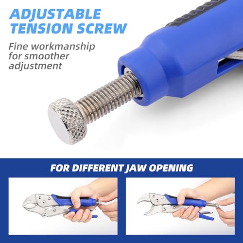 Image of URASISTO 10-Inch Locking Pliers, Premium Alloy Steel Construction, Curved Jaw Locking Pliers with Wire Cutter, Quick Release, Fit for Clamping Twisting Welding (Pack of 2)