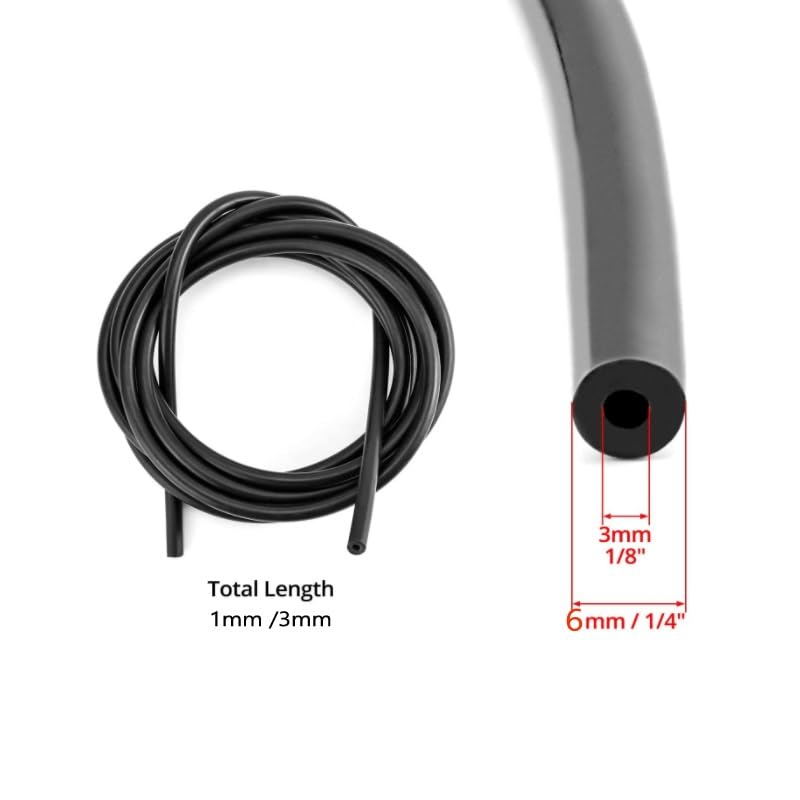 Tuyau En Caoutchouc Nitrile Noir - 1 Mètre - Diamètres De 3mm à 19mm (intérieur/extérieur) - Pour Carburant, Huile, Eau - Résiste De -40°C à +120°C - 13