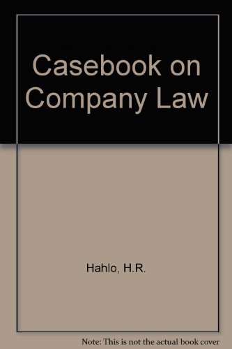 Hahlo's Casebook on company law 0421231203 Book Cover