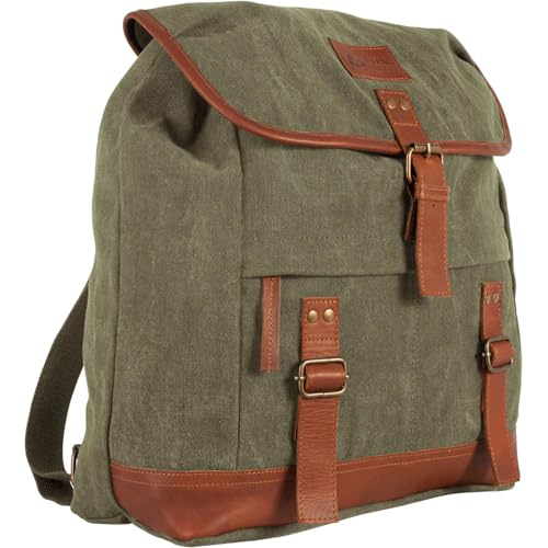 Mochila táctico 25L de algodón y cuero estilo vintage