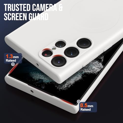 Coque Galaxy S21 Ultra magnétique silicone blanc riz antichoc - 3