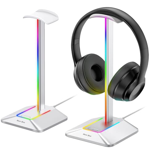 New bee Supporto Casco Gamer RGB Porta Casco Gaming Accessorio LED Riposo Casco con 7 modalità di...