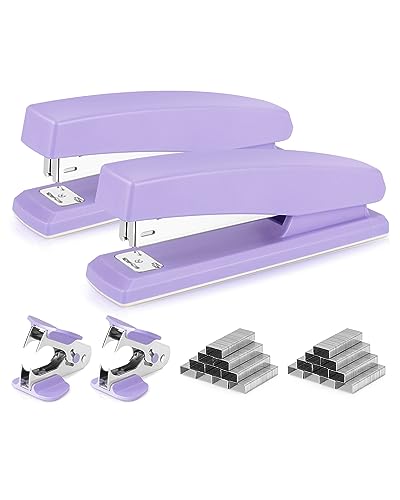 Agrafeuse de bureau Deli kit complet avec extracteur d'agrafes et 2000 agrafes violettes
