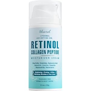 Ebanel Retinol Cream for Face 3.5 oz, Moisturizer with Collagen, Peptides, Ceramides, Hyaluronic Acid, Vitamin C & B5, Firming Anti Aging Face Cream for Wrinkles, Fine Lines, Dark Spots, Day & Night