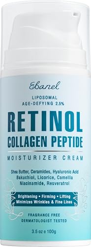 Ebanel Retinol Cream for Face 3.5 oz, Moisturizer with Collagen, Peptides, Ceramides, Hyaluronic Acid, Vitamin C & B5, Firming Anti Aging Face Cream for Wrinkles, Fine Lines, Dark Spots, Day & Night