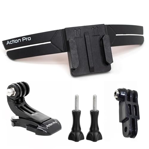 Image of Action Pro Adjustable Helmet Chin Mount Strap Kit with Long Straight Joint, J Hook & Thumb Screws | Compatible with GoPro Hero 13 /12 /11 /10 /9 /8 /7 /6 /5 /4, Insta360, SJCAM & DJI Osmo Action Cameras