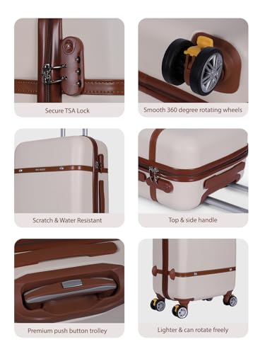 MINI WESST Carry-On Cabin Luggage Trolley Bag | Lightweight Travel Suitcase with 360° Spinner Wheels | Durable and Spacious | Ideal for Business, Vacation and Weekend Trips 4 414CZfXoleL