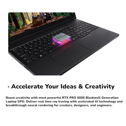 Image of New ThinkPad P16 Gen 3 Mobile Workstation AI Laptop 16″ 3.2K OLED TouchScreen 24-Cores Ultra 9 275HX 128GB RAM 8TB SSD(2 x 4 TB) RTX PRO 5000 Blackwell 24GB GDDR7 5MP RGB+IR Cam Backlit Win 11 Pro
