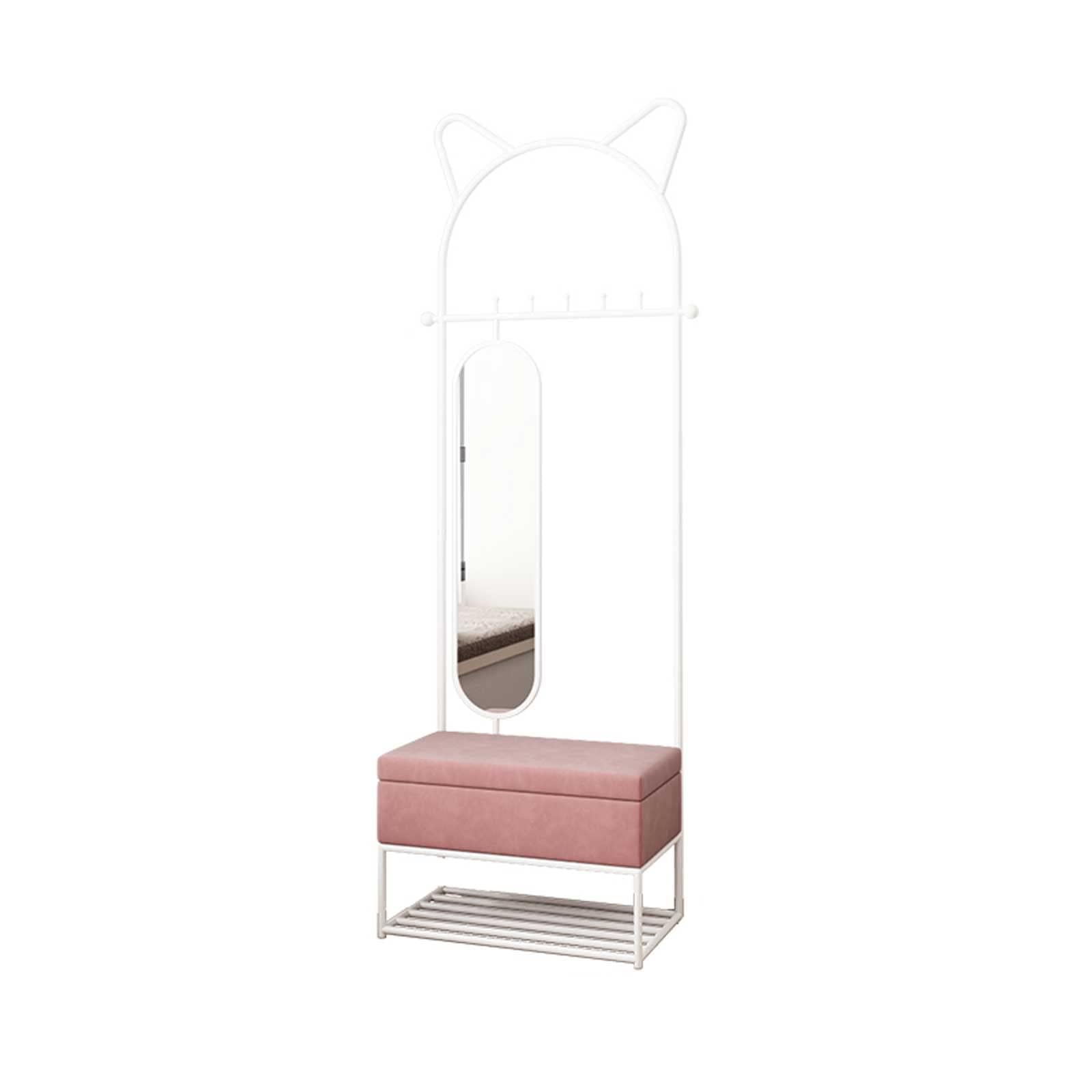 Porte-manteau avec miroir meuble entrée scandinave porte-chapeaux