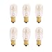 TGS Gems 6 Pack Himalayan Salt Lamp 25 Watt Original Replacement Candelebra Light Incandescent Bulbs E12 Socket