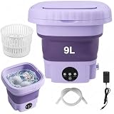 Mini Máquina de Lavar Roupa Portátil - 9L Mini Lavadora Dobrável, com 3 Modos de Limpeza, Lavagem Semi-Automática, para Viagens, Trailers, Acampam