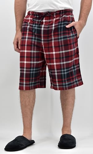 Image of Andrew Scott Men's Cotton Flannel Soft Woven Lounge PJ Shorts | Drawstring & Pockets | Multi Packs
