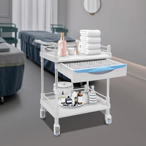 Hilberiazel Rolling Utility Cart, 2 Layers Stainless Steel Utility Rolling Cart, Commercial Office Lab Cart, For Laboratory, Hospital, Dental Use thumb #3