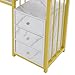 Sallurmose Nail Desk,Manicure Table Nail Station,Manicure Table with Metal Frame,Marbling Texture Manicure with 3 Drawers,Acetone Resistant Nail Tech Desk for Beauty Salon Spa
