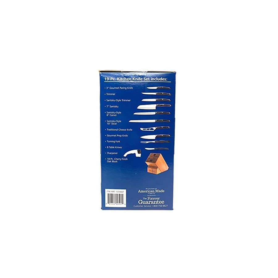 Cutco 19 Pc Kitchen Knife Set Cherry Wood Stand