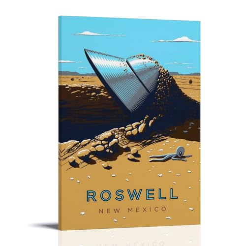 Poster Roswell New Mexico voyage vintage sur toile déco murale 40x60 cm