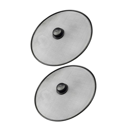Cabilock 2 Pcs Mesh Splatter Screen for Skillet Oil Cover for Frying Easy to Clean Pot Lid Protector Essential Kitchen Tool for Safe Cooking