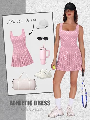 Image of NIASHOT Athletic Dress for Women with Shorts Sleeveless Womens Golf Dress