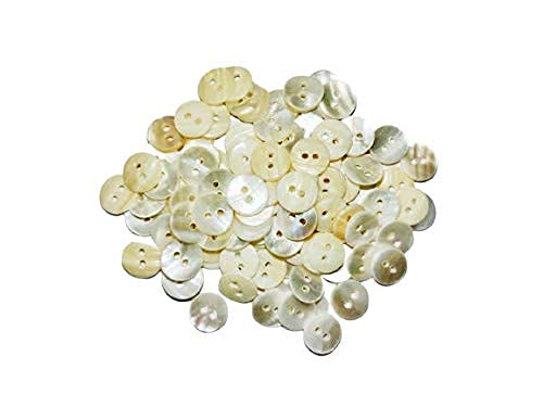 Shell Buttons 2 Hole for Sewing and Crafting Use (White) (Pack Of 50) (14 Line (9 MM))-image-34