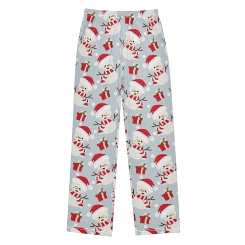 Christmas Snowman Hat Scarf Gift Box Boys Pants for Kids Jogger Pants with Pockets S-XL