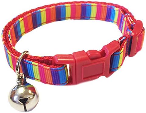 Spoilt Rotten PetsRainbow Pride Striped UK Made Cat Collar Safety Buckle & Bell