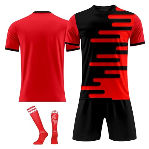 Juego de camiseta de fútbol de fútbol personalizado para adultos y niños con el logotipo del equipo, 1-rojo, Altoa única