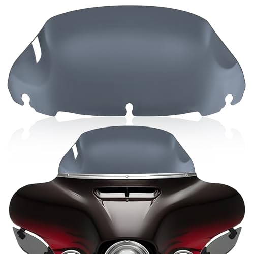 Image of Smoke 9 inch Motorcycle Windshield Windscreen Compatible for 2014-2023 Harley Davidson Touring Street Glide /Electra Glide /Ultra Limited /Tri Glide FLHT FLHX FLHXS FLHTK