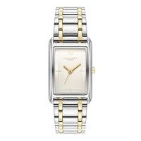 Olivia Burton Women's Grove Two-Tone Steel Quartz Basic Slim Watch, 24000197, Silver White, 23.2 mm