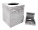 Perimeter Line Rustic Barnwood Gray Cube Tissue Box Cover with Slide-Off Top and Small Trinket Box