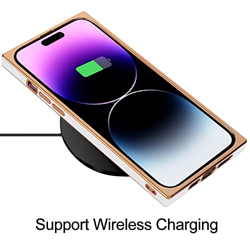 Kanghar Square Case Compatible With Iphone 13 Pro Max Magnetic [Compatible With Magsafe] Luxury Cute Plating Design Square Case Full-Body Anti-Scratch Shockproof Bumper Protective Cover Purple #TOP4