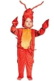 In Fashion Kids Lobster Print Costume (2-4 Years with Bracelet for Mom) Red