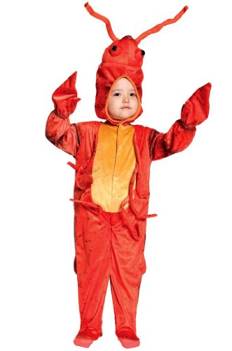 In Fashion Kids Lobster Print Costume (2-4 Years with Bracelet for Mom) Red