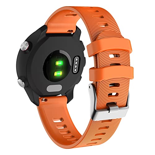Bracelet silicone 20mm orange Garmin Forerunner 245 pour remplacer une bande usée