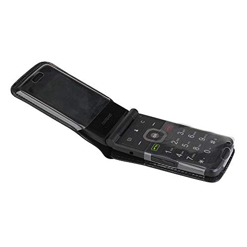 BELTRON Fitted Leather Case for Coolpad Snap 3312A Flip Phone (Boost Mobile, Sprint, T-Mobile, Virgin Mobile) Features: Rotating Belt Clip, Screen & Keypad Protection & Secure Fit Black