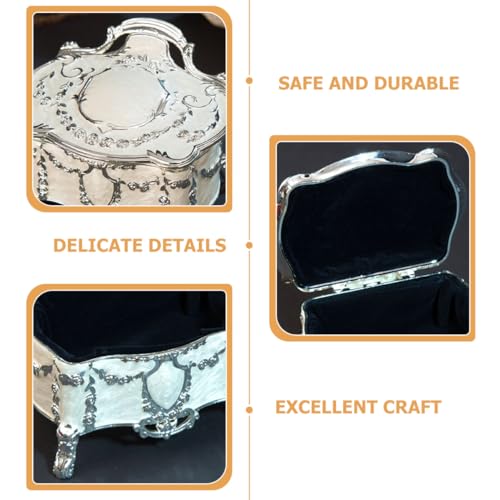 Boîte à bijoux vintage avec compartiments velours pour bagues et boucles