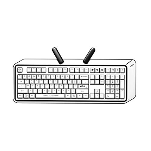 WFS Computerzubehör Mechanische Gaming-Tastatur Comic-Stil 104 Anti-Ghosting-Tasten-Kabedwasserlose Dual-Modus mit blauem Schalter für PC-Spieler Stilvoll Cover