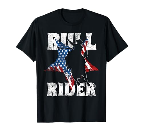 Western Bull Rider US Flag for American Bull Riding Chaps- T-Shirt