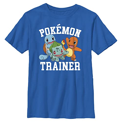 Pokemon Boys Trainer 1 Short Sleeve Tee Shirt, Royal Blue, Youth Large