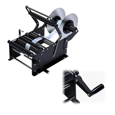 Bottle Labeling Machine with Handle Manual Label Applicator Machine 15-30pcs/min Self-Adhesive Bottles Labeler Adjustable Round Bottle Labeler for Bottles Diameter 0.6-4.72 in