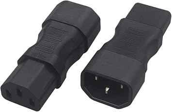 Tekit 2-Pack IEC C14 to C13 Power Converter Travel Plug Adapter, IEC 320 C14 Male Plug to C13 Female Electrical Adapter, 3 Prong Adapter C13 to C14 Outlet Converter IEC Power Connector