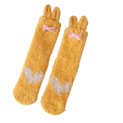 Image of Violet Mist Women Funny Fuzzy Bunny Socks Cute Rabbit Fluffy Non-slip Grip Socks Warm Slipper Sock Easter Gifts Girls