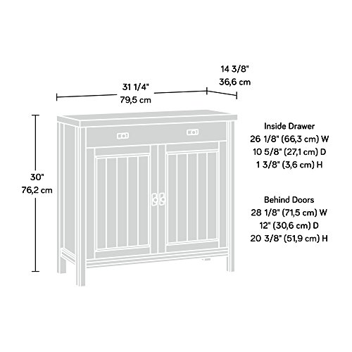 Sauder Costa Library Base, Chalked Chestnut Finish #TOP2